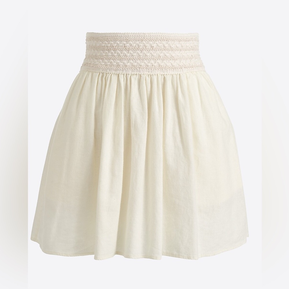 $89 J. Crew linen blend pull on mini skirt L